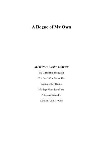 A Rogue of My Own